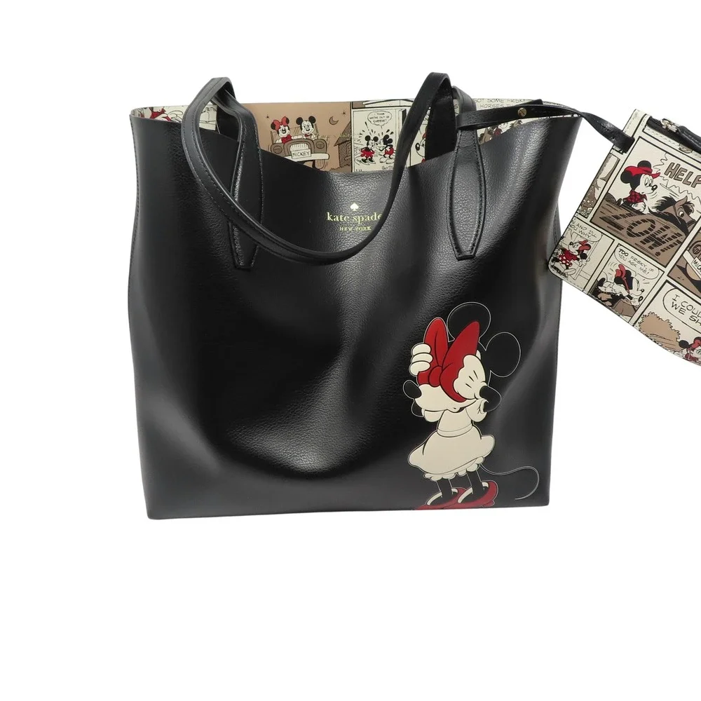 Kate Spade Disney Minnie Comic Reversible Tote Wallet Set NWT RARE LTD